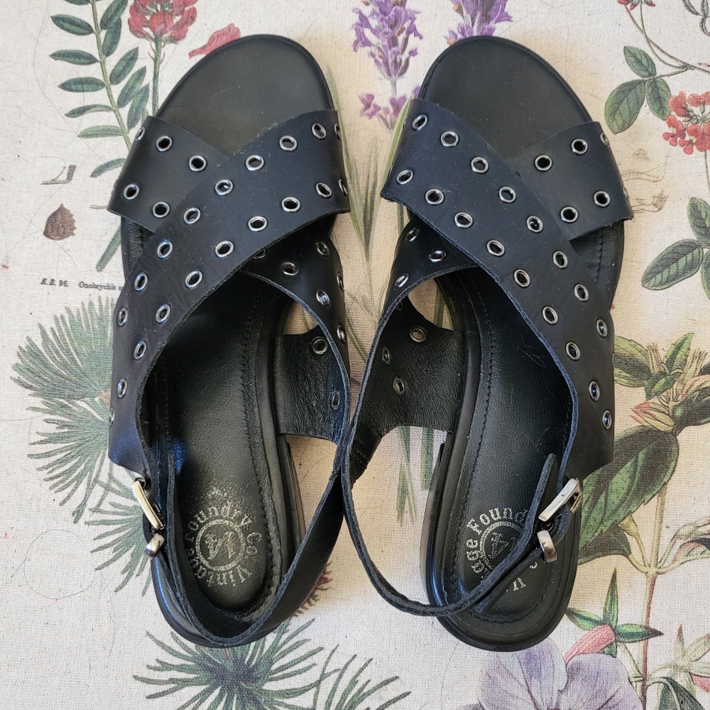 Vintage Foundry Co. Women's Carmine Slingback Ankle Black Sandals US 9 Punk